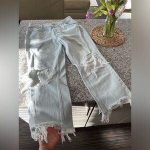 We the Free (Free People) boho baggy distressed jeans